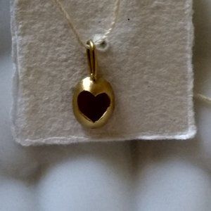 18k gold Blac Barc The Heart Garnet Charm Pendant